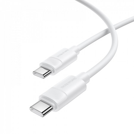 Кабель USB-C Borofone BX123 60W 1м білий для заряджання та передачі даних