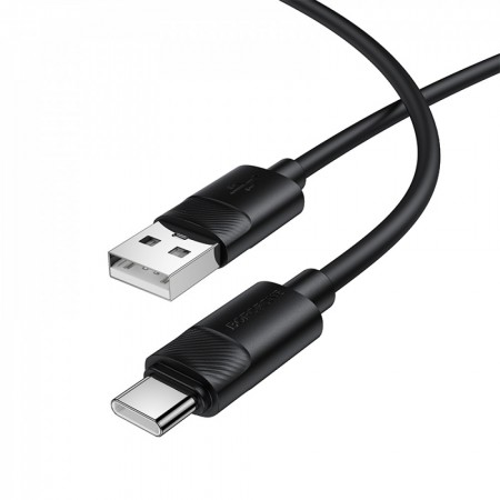 Кабель USB-C Borofone BX123 3A 1м чорний для зарядки та передачі даних