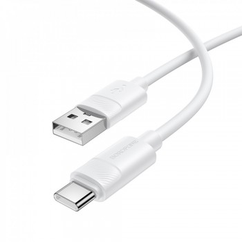 Кабель USB-C Borofone BX123 3A 1м белый для зарядки и передачи данных