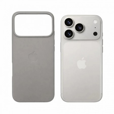 Чехол кожаный no brand для iPhone 17 Pro Max MagSafe светло-серый