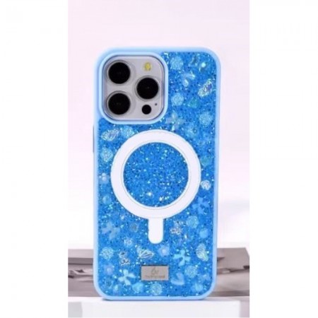 Чохол Bling World Bobi для iPhone 17 MagSafe блискучий синій