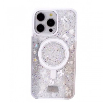 Чехол Bling World Bobi Case MagSafe для iPhone 17 белый с блестками