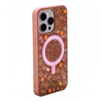 Чехол Bling World Bobi для iPhone 17 Pro с MagSafe, блестящий, оранжевый