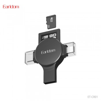 Картридер Earldom ET-CR01 USB Type-C MicroUSB Lightning для SD та microSD