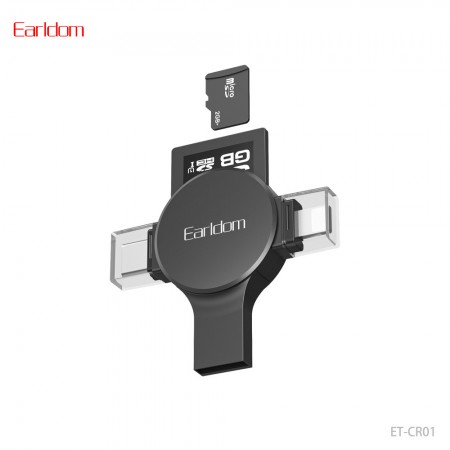 Картридер Earldom ET-CR01 USB Type-C MicroUSB Lightning для SD та microSD