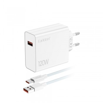 Мережевий зарядний пристрій Earldom ES-EU48 120W 1 порт USB з кабелем USB-C 1м