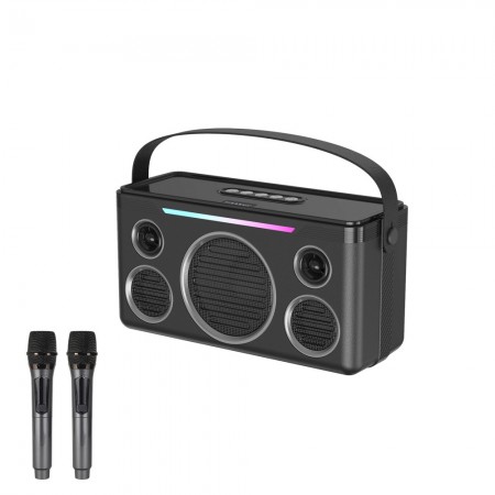 Портативна колонка Earldom ET-A40 з мікрофонами, Bluetooth, LED-підсвітка