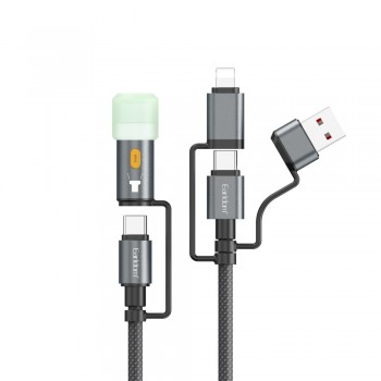 Кабель 6 в 1 Earldom EC-IC03 USB/Type-C/Lightning 60Вт 1.2м с LED-подсветкой