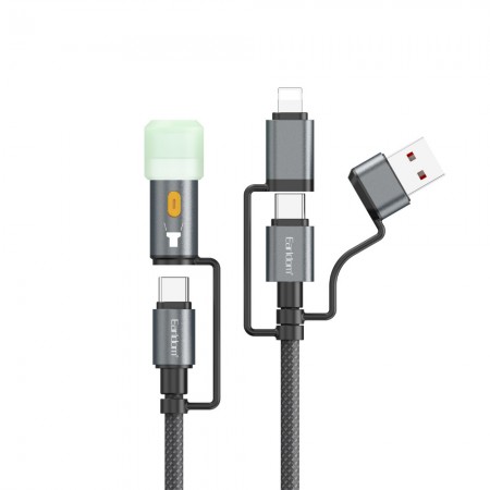 Кабель 6 в 1 Earldom EC-IC03 USB/Type-C/Lightning 60Вт 1.2м з LED-підсвіткою