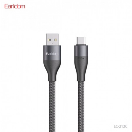 Кабель USB-C Earldom EC-212C 2.4A 1м нейлоновая оплётка