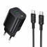Сетевое зарядное устройство Borofone BAS85A 30W PD QC3.0 с кабелем Type-C 1м