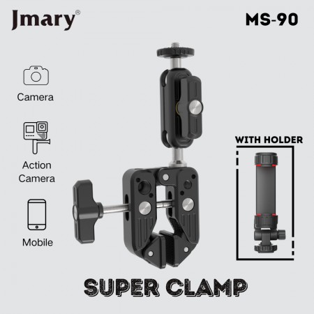 Кріплення-краб Jmary MS-90 для камери, смартфона, екшн-камери, з тримачем