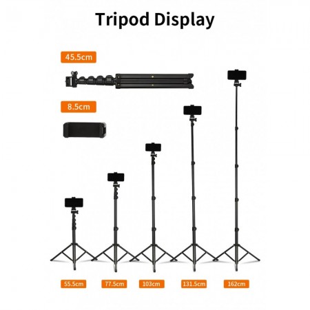 Монопод-трипод Jmary MT-39 1.55м для смартфонів складаний, тримач 8.5см