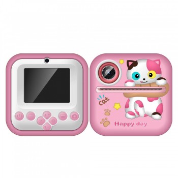 Детский фотоаппарат S2 Cat Pink с моментальной печатью и MP3, розовый