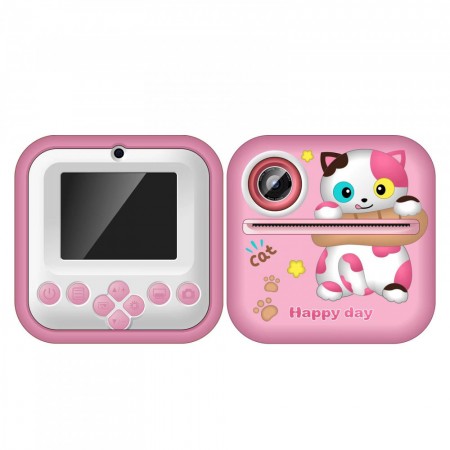 Дитячий фотоапарат S2 Cat Pink з миттєвим друком і MP3, рожевий