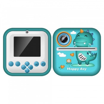Детский фотоаппарат S2 Dino Mint с мгновенной печатью и MP3, 2.36
