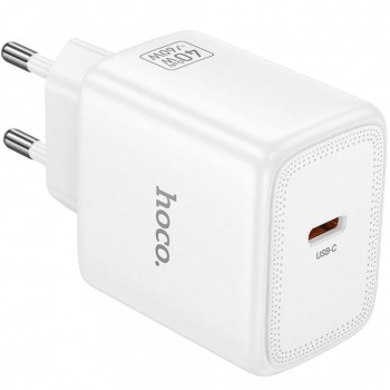 Мережевий зарядний пристрій Hoco N83 40W USB-C PD білий
