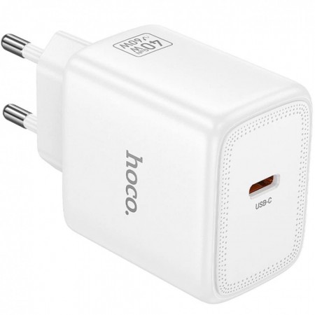 Мережевий зарядний пристрій Hoco N83 40W USB-C PD білий