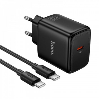 Мережевий зарядний пристрій Hoco N83 40W PD з кабелем Type-C to Type-C 1м білий