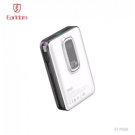 Повербанк Earldom ET-PD60 20000 мАг дисплей швидка зарядка 22.5W