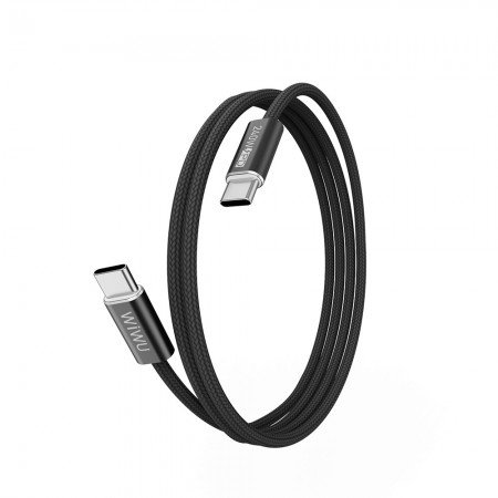 Кабель USB-C WiWU Wi-C101 240W PD 1.5м черный, нейлоновая оплетка