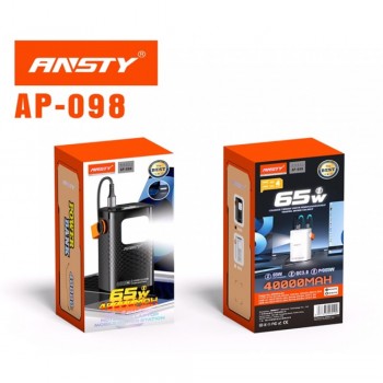 Повербанк Ansty AP-098 40000 мАч PD 65W QC 22.5W быстрая зарядка черный