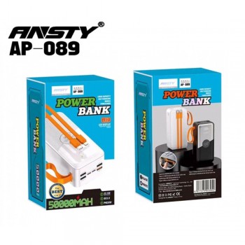 Повербанк Ansty AP-089 50000 мАч 22.5W PD20W LED дисплей белый