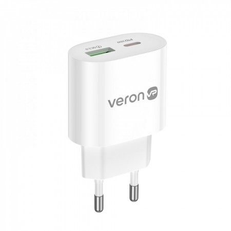 Мережевий зарядний пристрій Veron C209 20Вт PD QC3.0 USB-C USB-A