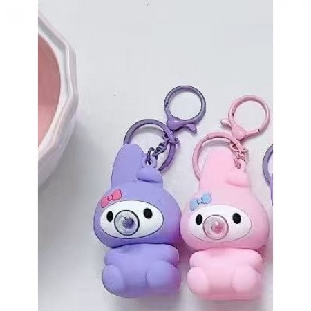 Брелок антистрес no brand Labubu Pink силіконовий з іграшкою та кільцем