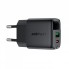 Сетевое зарядное устройство Acefast A116 35 Вт PD QC 3.0 USB-C + USB-A с дисплеем, чёрное