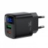 Сетевое зарядное устройство Acefast A116 35 Вт PD QC 3.0 USB-C + USB-A с дисплеем, чёрное