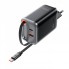 Сетевое зарядное устройство Acefast A111 67 Вт 2 PD QC 3.0 со встроенным кабелем USB-C 0,65 м