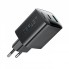 Сетевое зарядное устройство Acefast A106 45 Вт GaN USB-C + USB-A PD QC 3.0, чёрное