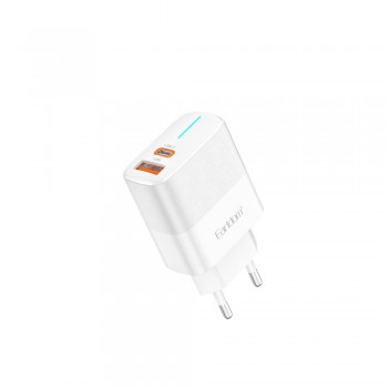 Мережевий зарядний пристрій Earldom ES-EU32C 20W PD USB-C та USB-A білий