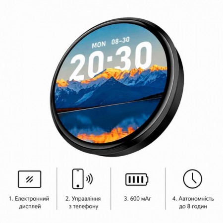 Цифровые часы Hoco Y130 с электронным дисплеем и аккумулятором 600 мАч