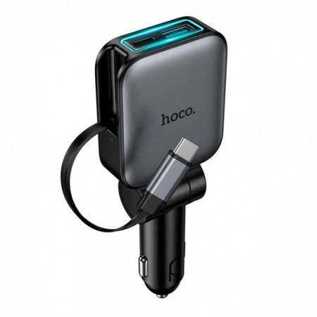 Автомобильное зарядное устройство Hoco Z67 60W 2PD 1U с кабелем Type-C 1м