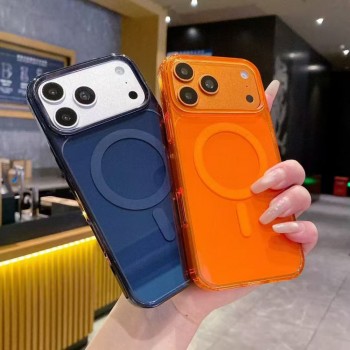 Чехол Gloss Case для iPhone 13 Pro с MagSafe синий прозрачный силикон