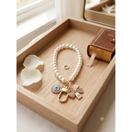 Брелок із намистинами Pearl Eye White декоративний