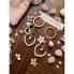 Брелок Pearl Heart Flower с жемчужинами и розовым цветком