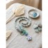 Брелок для ключів плетений з квіткою Mint&Gray