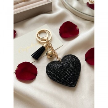 Брелок Eternal Sparkle Swarovski Color Heart чорний, підвіска серце, стрази Брелок Eternal Sparkle Swarovski Color Heart чорний, підвіска серце, стрази