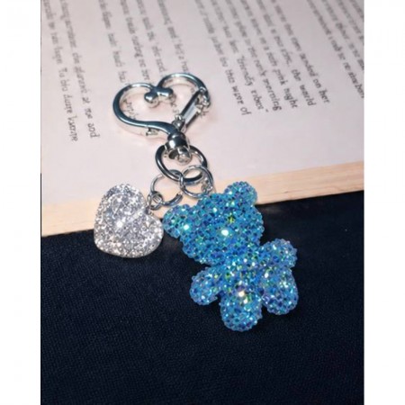 Брелок Swarovski Color Bear Mint с кристаллами, медвежонок и сердце