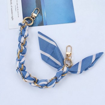 Шнурок на руку no brand Silk Scarf синий текстильный с карабинами