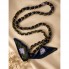 Шнурок на шею Silk Scarf тёмно-зелёный, тканевый, с цепочкой