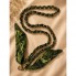 Шнурок на шею Silk Scarf тканевый с цепочкой тёмно-синий
