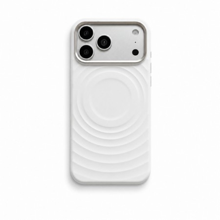 Чохол Wave Case MagSafe для iPhone 14 Pro Max білий рельєфний силікон