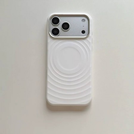 Чехол Wave Case MagSafe для iPhone 16 Pro белый, рельефный силикон