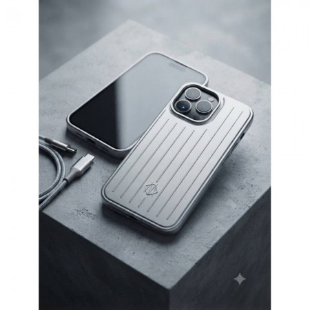Чехол Rimova Metal Case для iPhone 14 Pro серебристый металлический защита