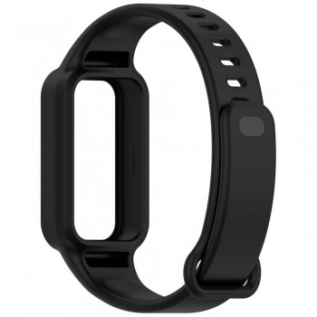 Ремешок силиконовый для Xiaomi Mi Band 9 спортивный черный водостойкий