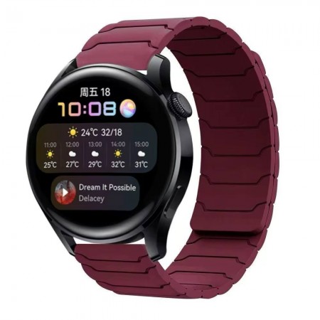 Ремешок для часов Armor Magnetic Band универсальный 22 мм бордовый магнитный